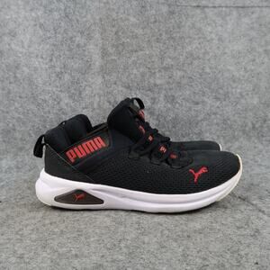Puma Shoes Kids 3 Athletic Sport Casual Trainers Black Red Active Comfort Youth